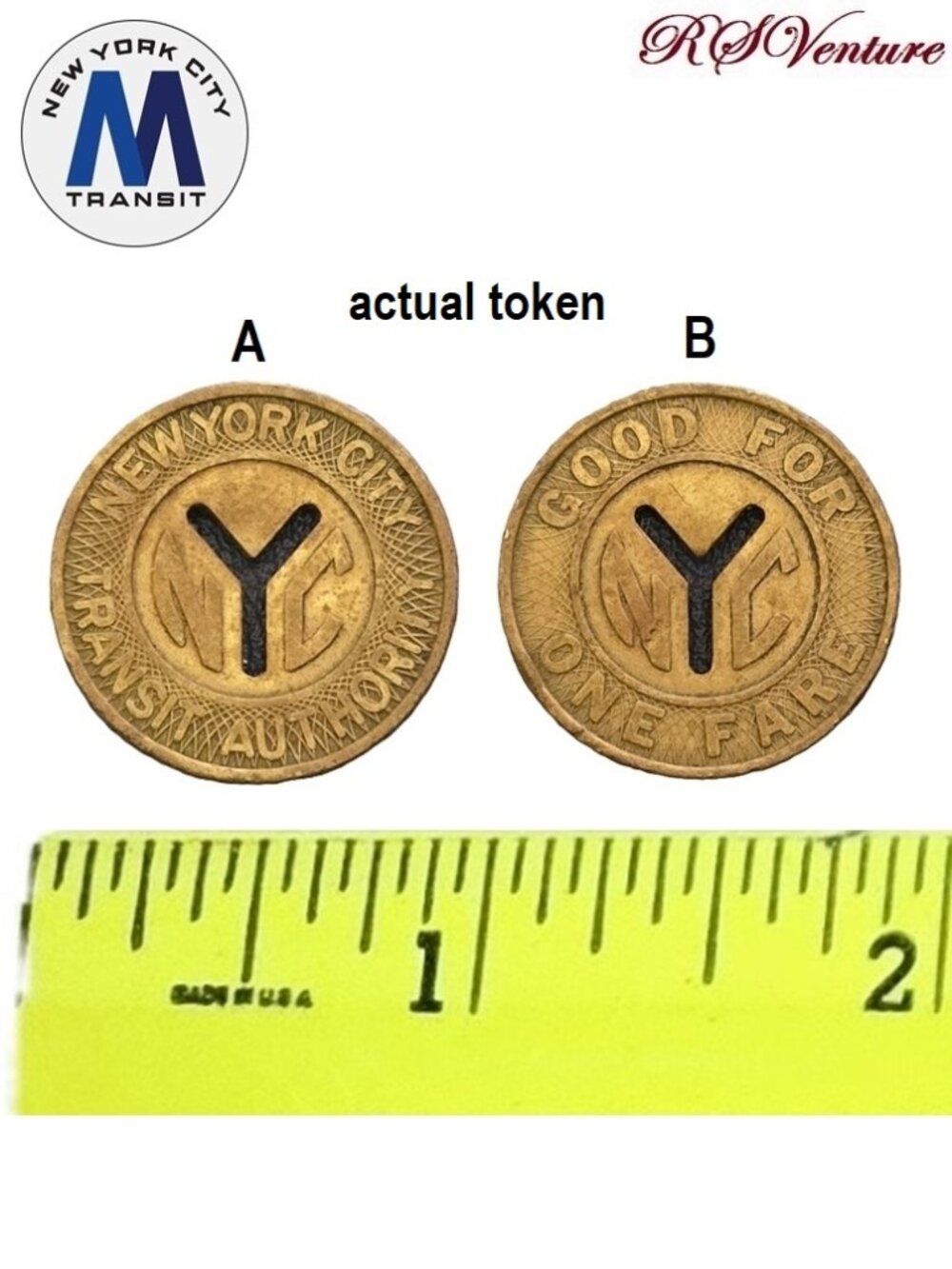 Vintage 1953-1970 NYC Transit Authority Subway Token